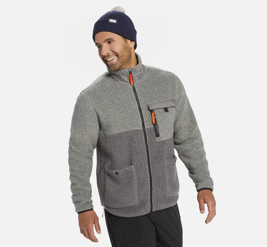 Hoka One One Mens Jackets - Fleece Sky - Grey - BGSP94058